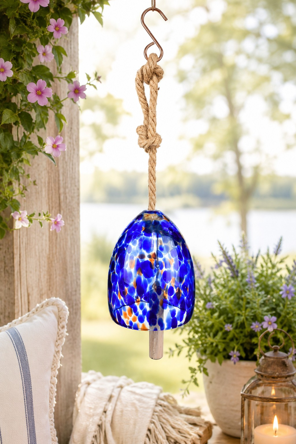Cobalt Blue Blown Glass Bell