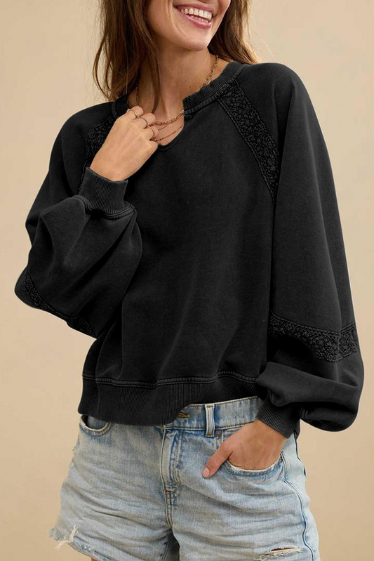 Lace Trim Henley