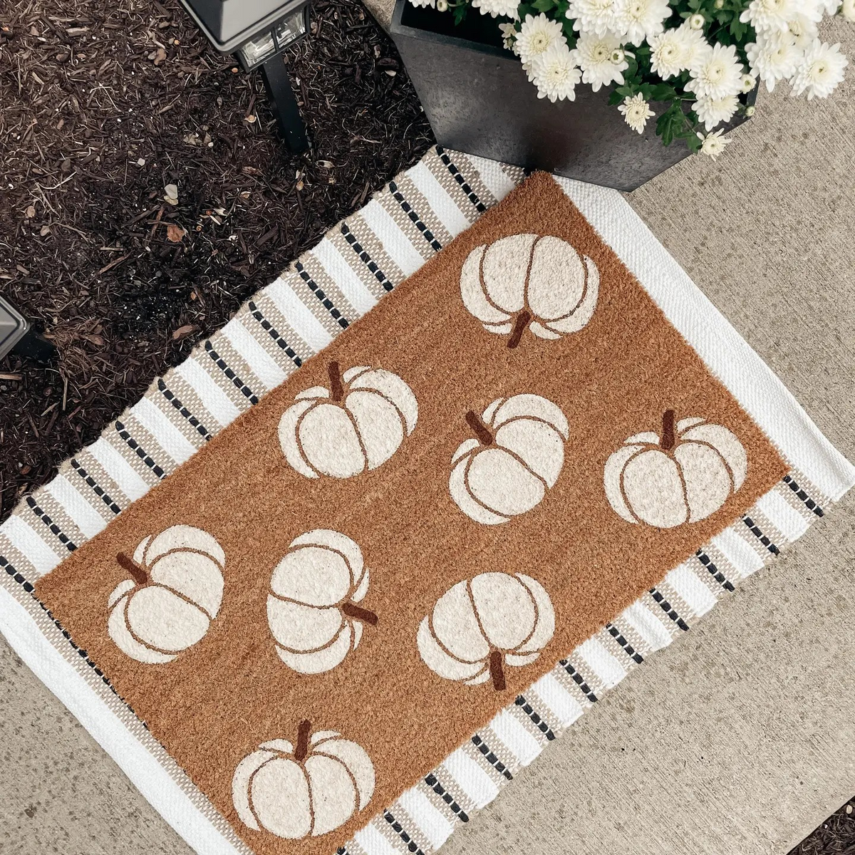 Neutral Pumpkin Doormat | 18x30