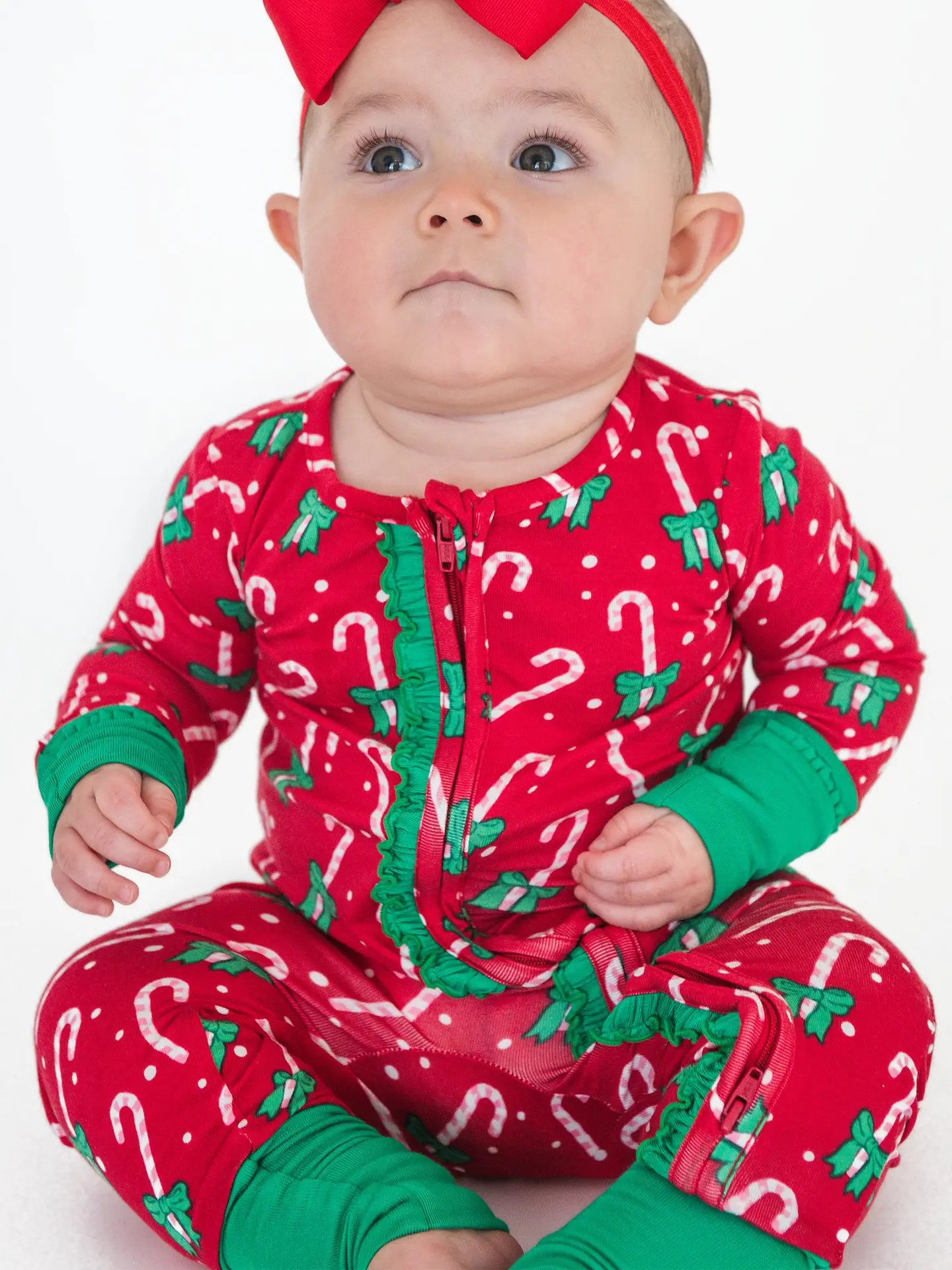 Candy Cane Cutie Ruffle Footie