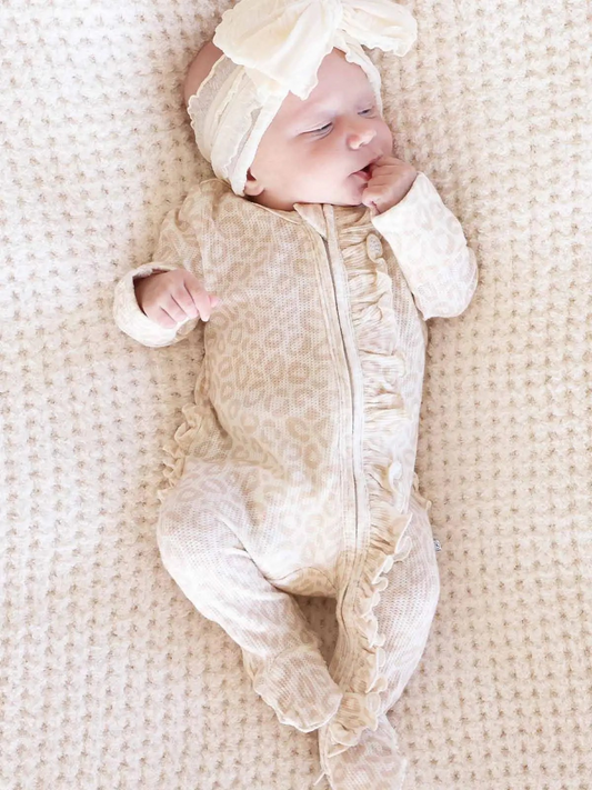 Lovely Leopard Waffle Footie | Caden Lane