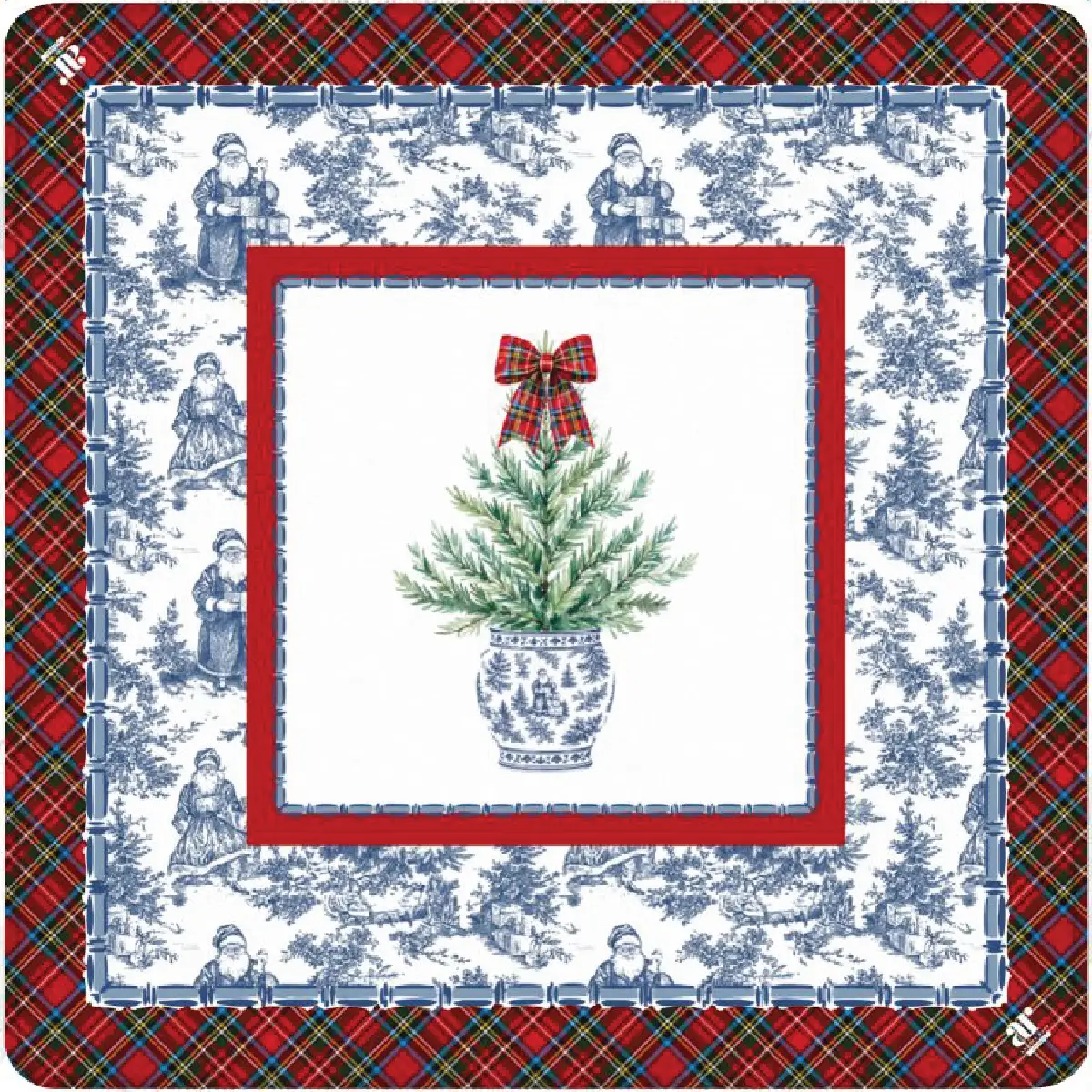 Tartan Toile Noël Mahjong Mat