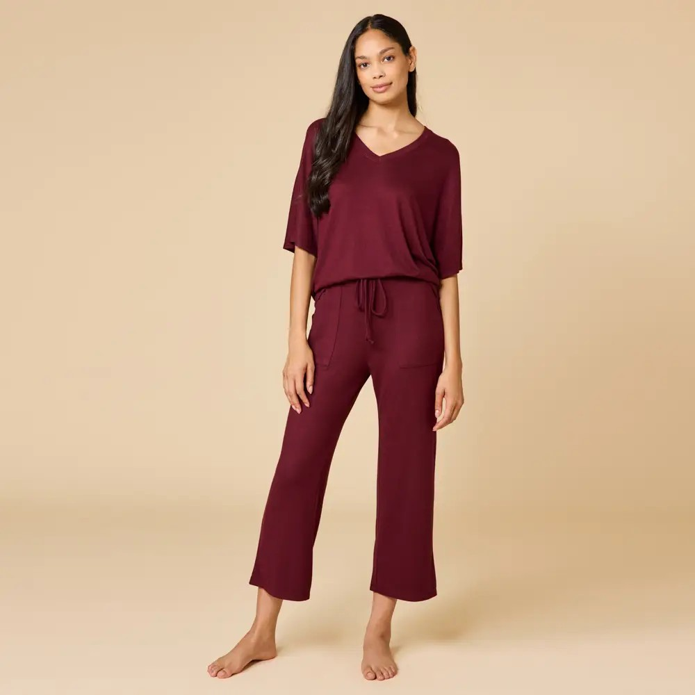 Dream V-Neck Capri Lounge Set – Buttery Soft 2-Piece