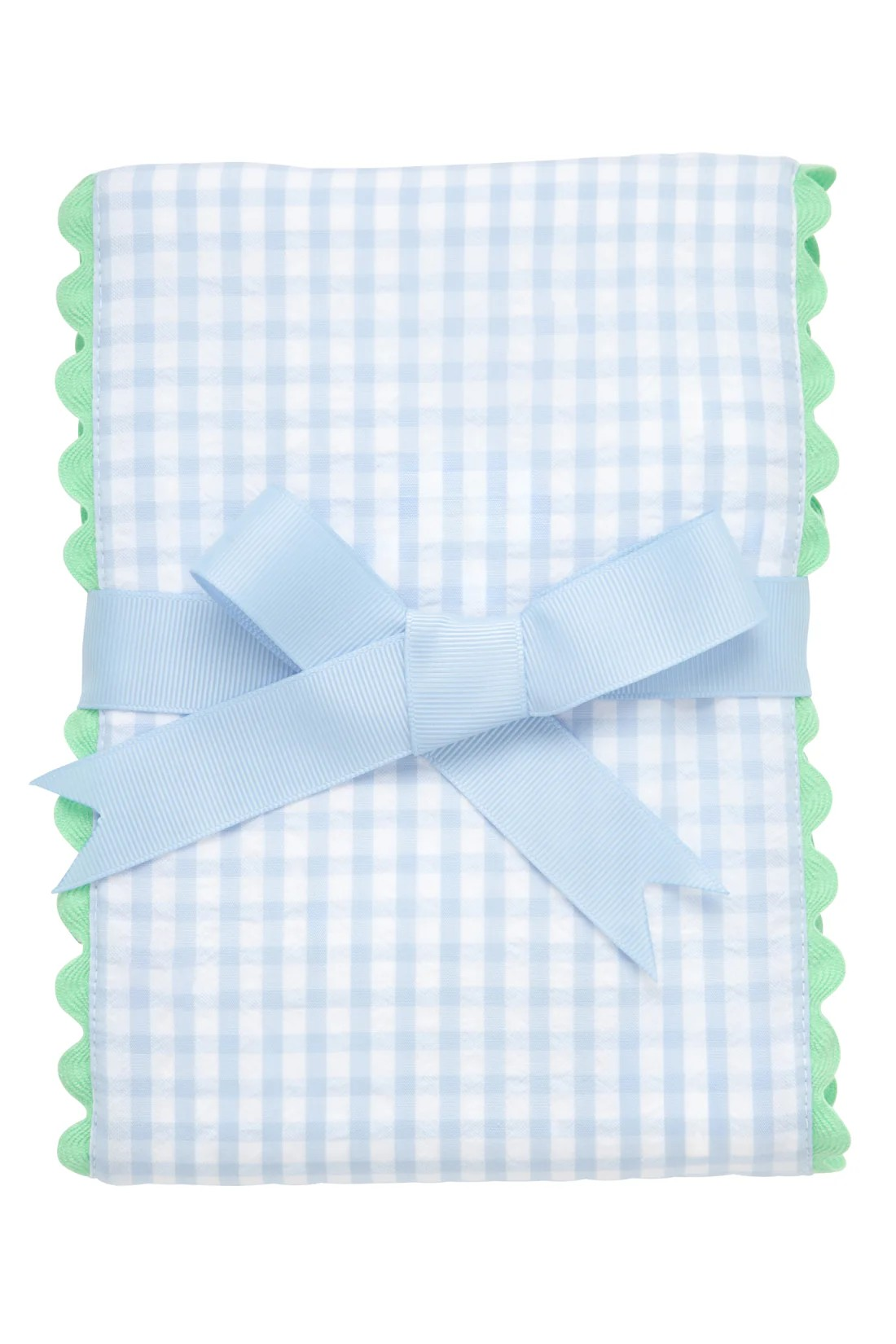 Fancy Fabric Burp Cloth | Blue/Green Check