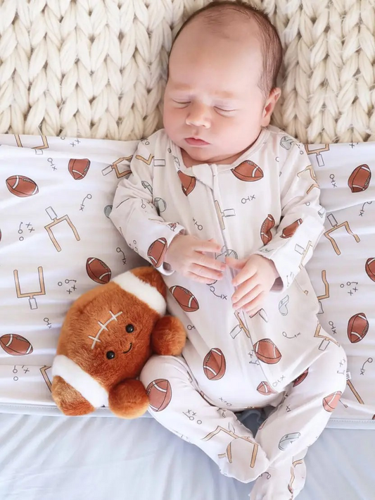 Tiny Touchdown Zipper Footie |NB | Caden Lane