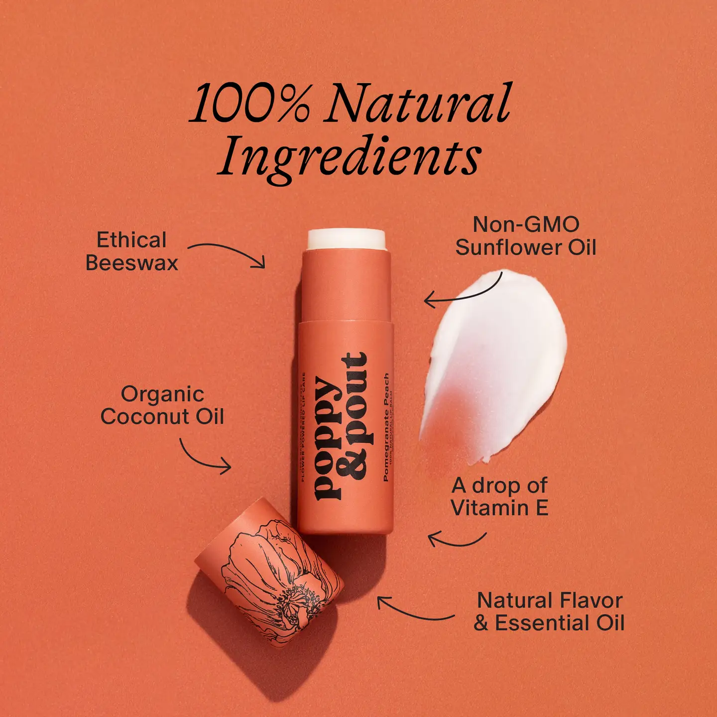Pomegranate Peach Lip Balm | Poppy & Pout
