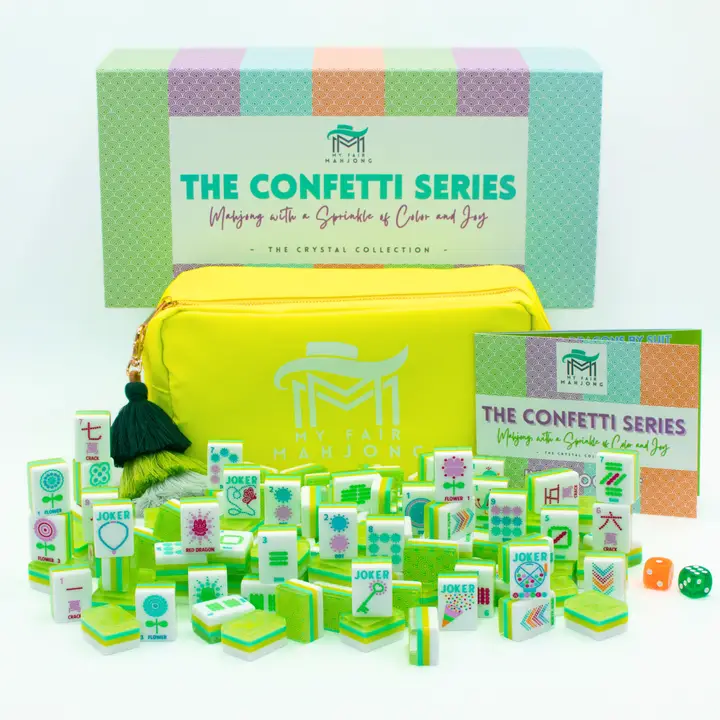 Crystal Confetti Lemon-Lime Mahjong Set | My Fair Mahjong