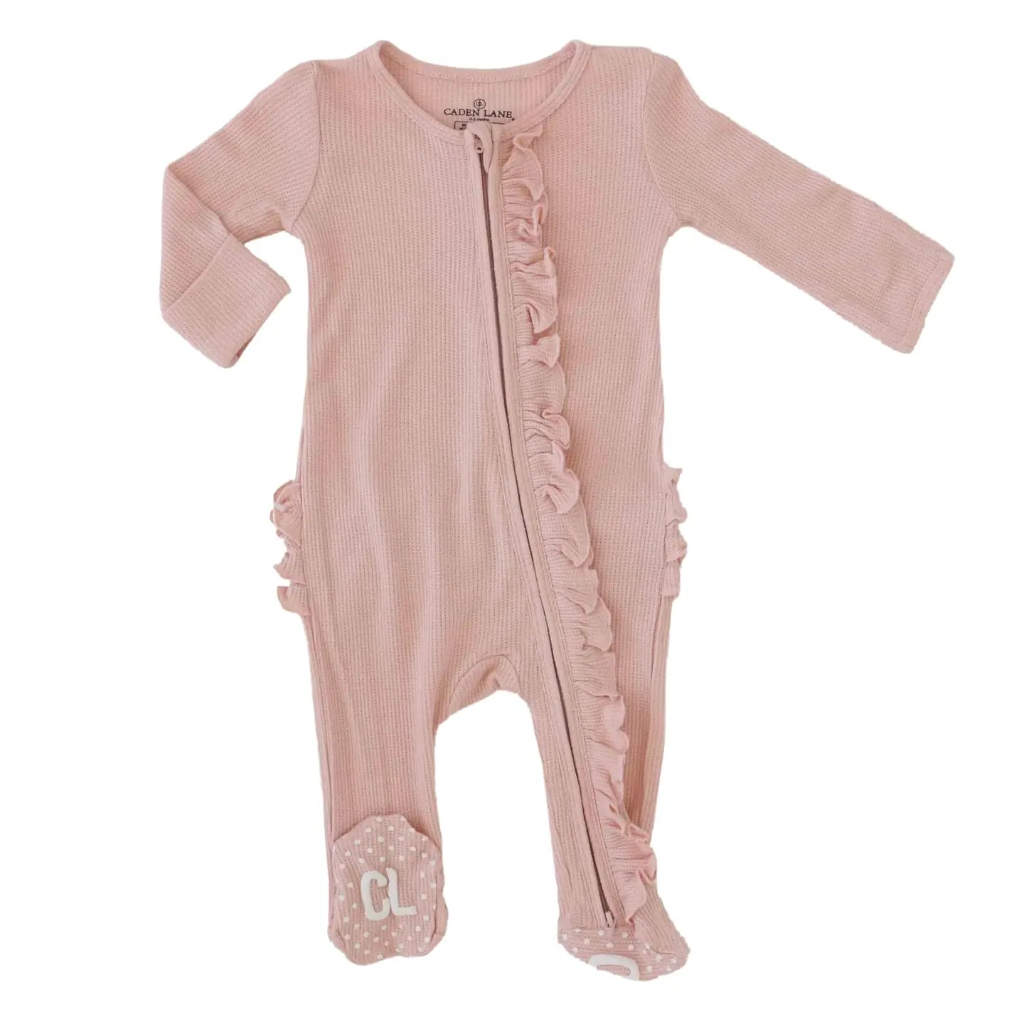 Pink Ruffles Footie | Caden Lane