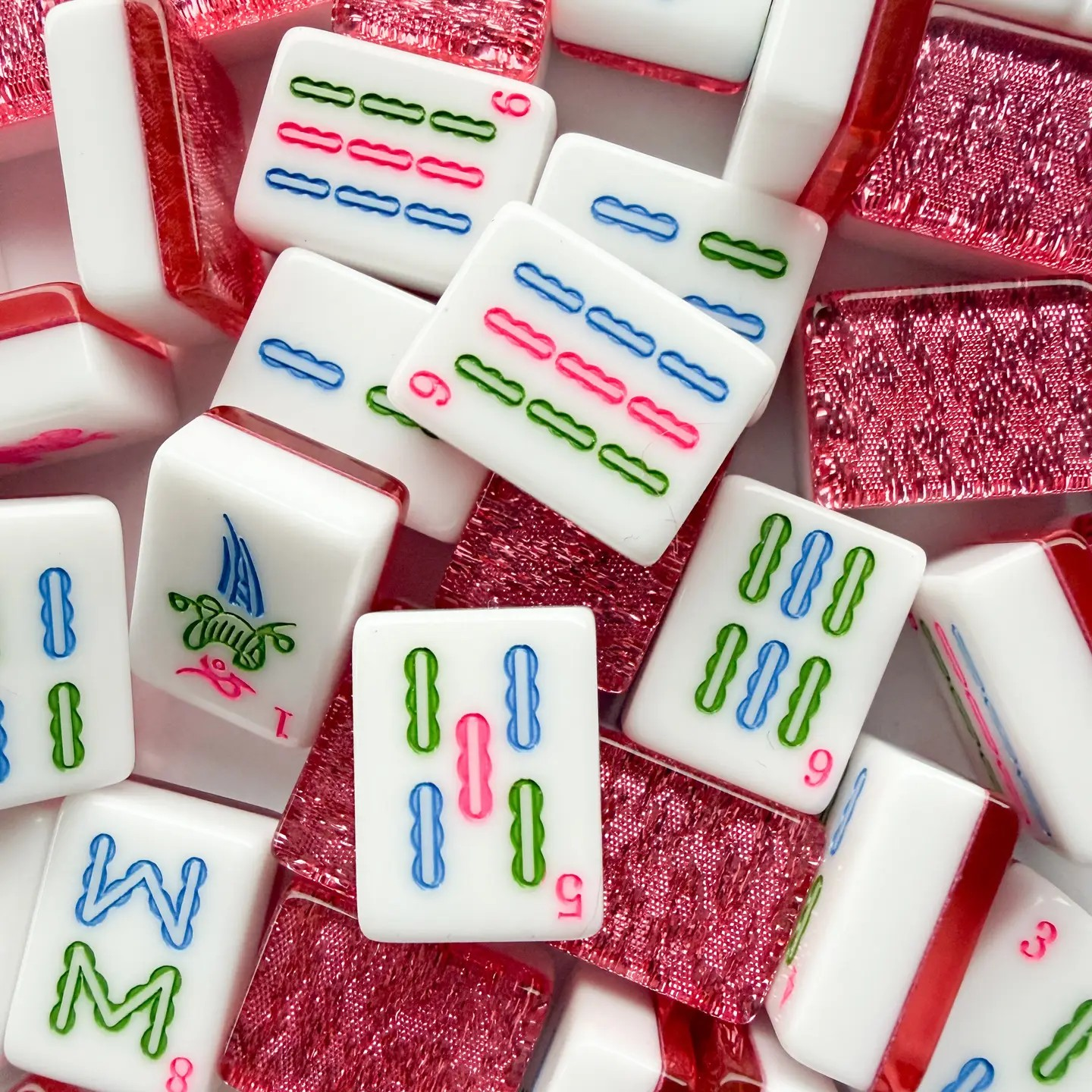 Glitter Sparkle Mahjong Tiles