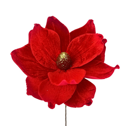 Christmas Red Velvet Magnolia Pick