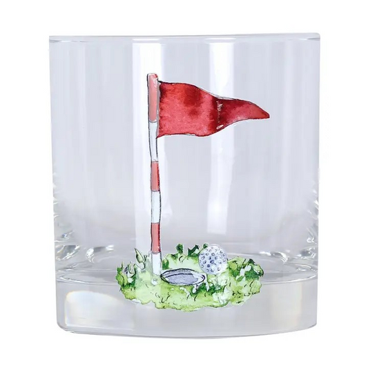 Golf Hole In One Rocks Glass