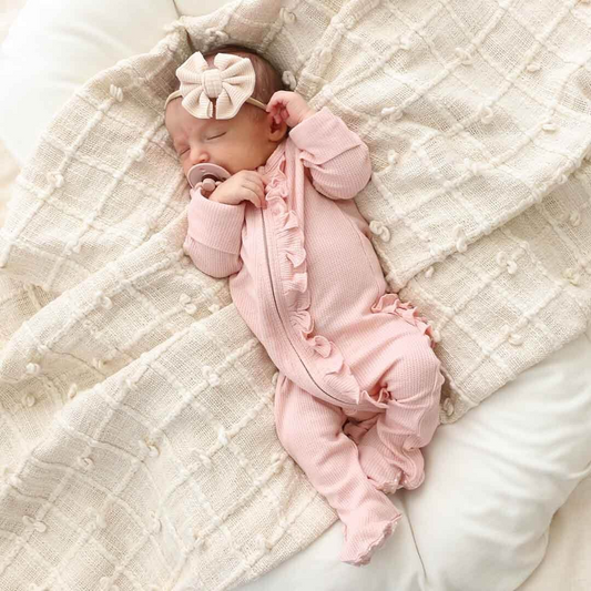 Pink Ruffles Footie | Caden Lane