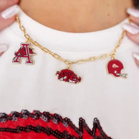 College Vault Arkansas Charm Necklace