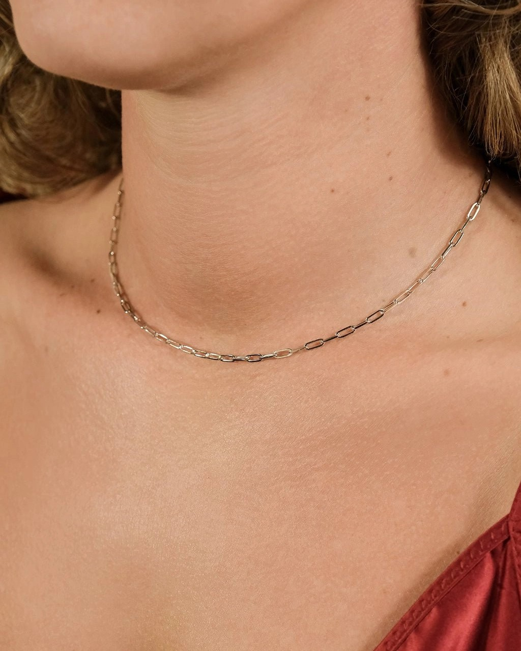 Sterling Silver Paperclip Necklace