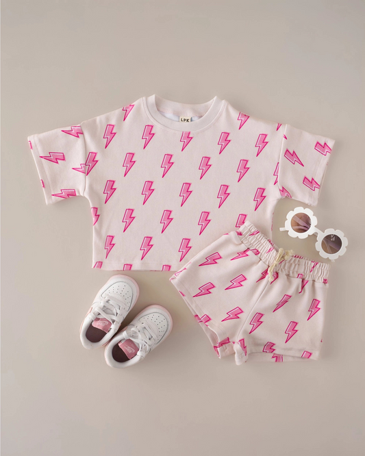 Electric Pink Cotton 2pc Set | Lucky Panda