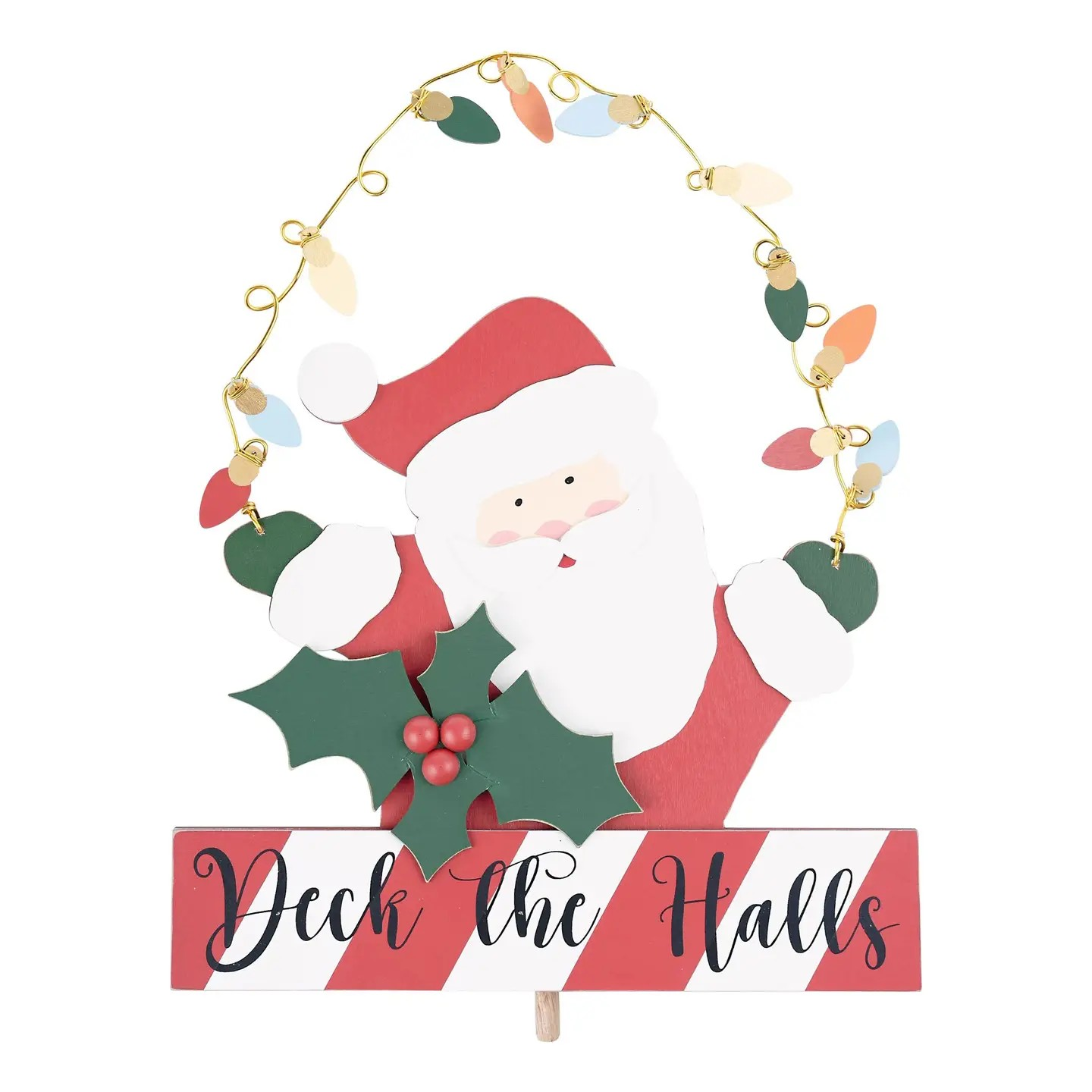 Deck The Halls Santa Topper