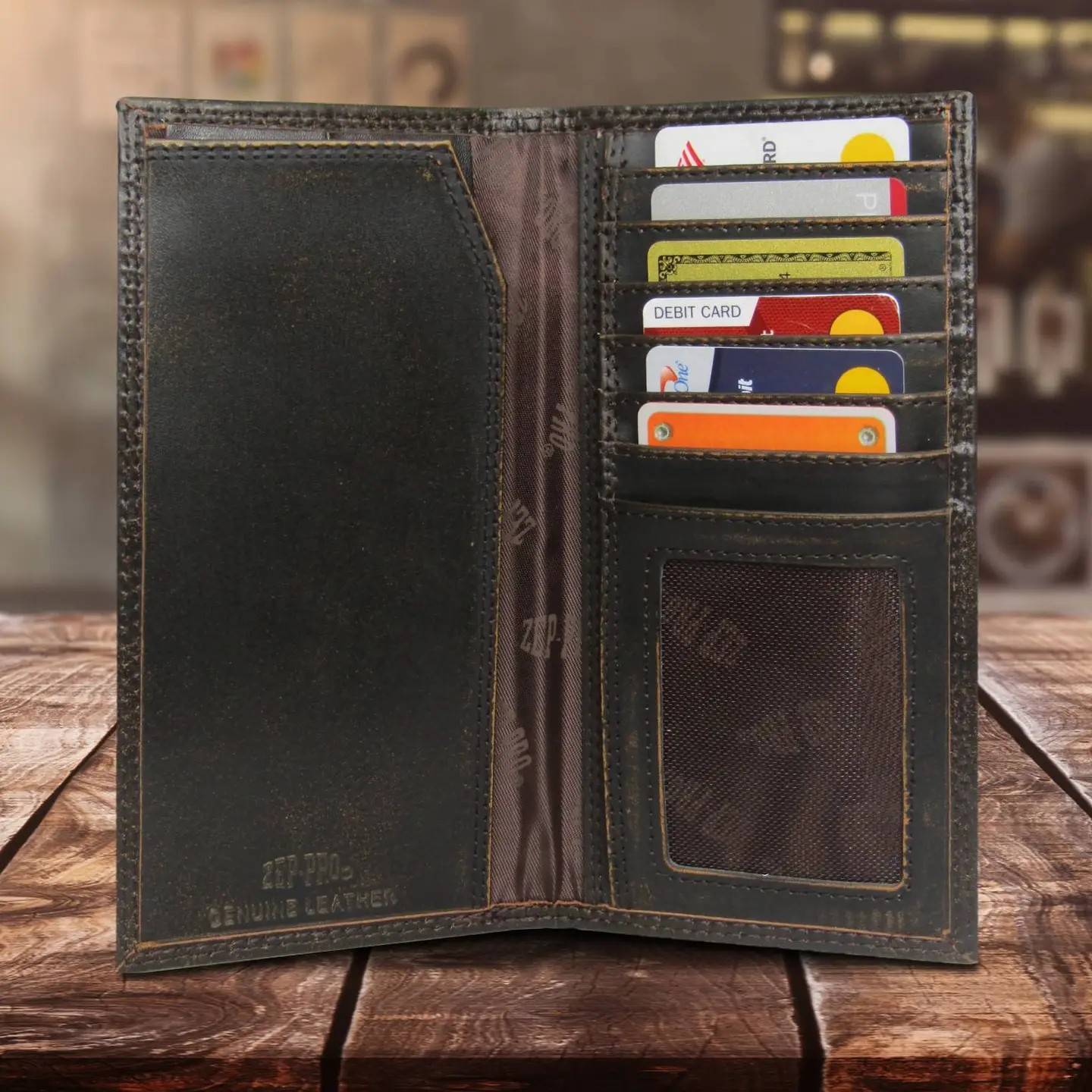 Mallard Burnished Leather Secretary Wallet | Zep Pro