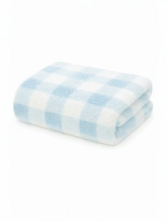 Bliss Gingham Blanket | Phufy | Cloud Blue