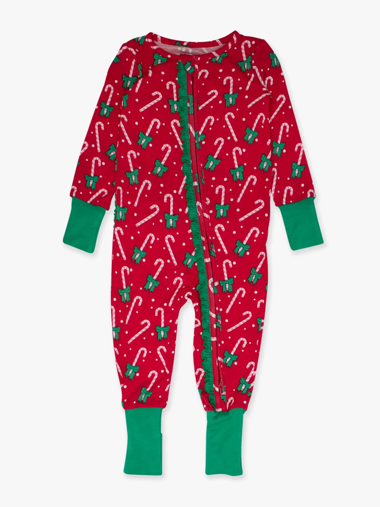 Candy Cane Cutie Ruffle Footie
