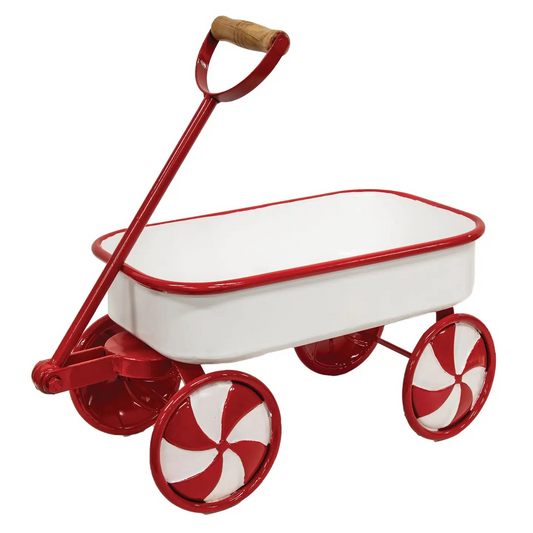 Candy Cane Metal Wagon
