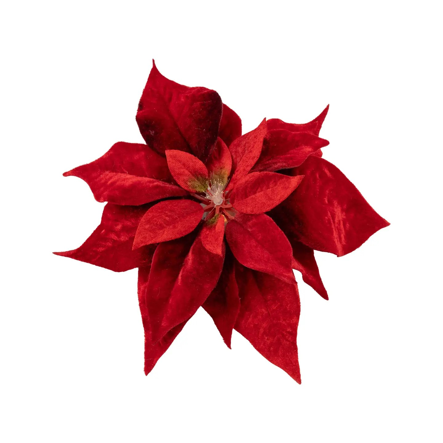 6in Clip On Red Poinsettia