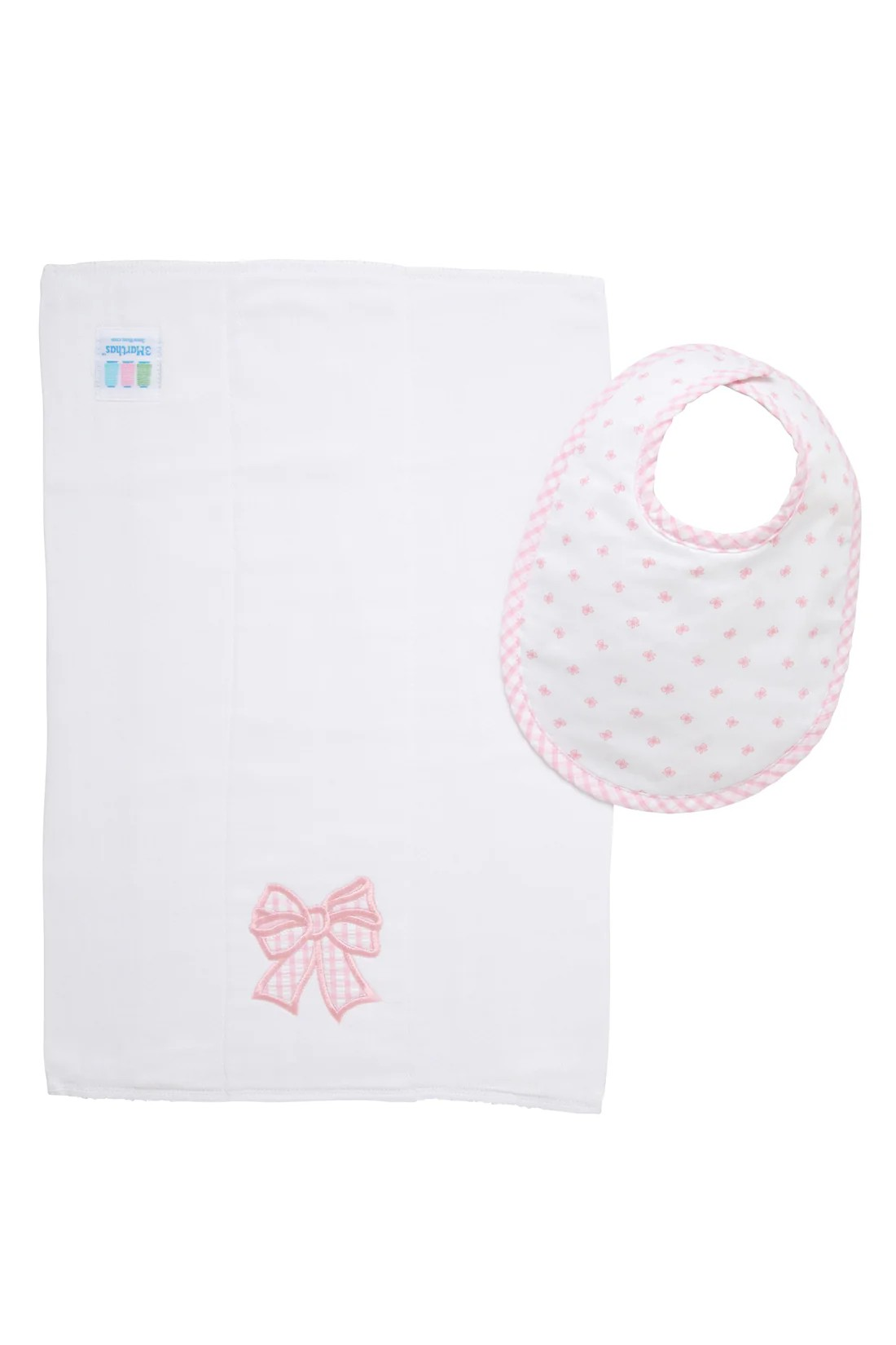 Pretty In Pink Bib & Burp Cloth Set