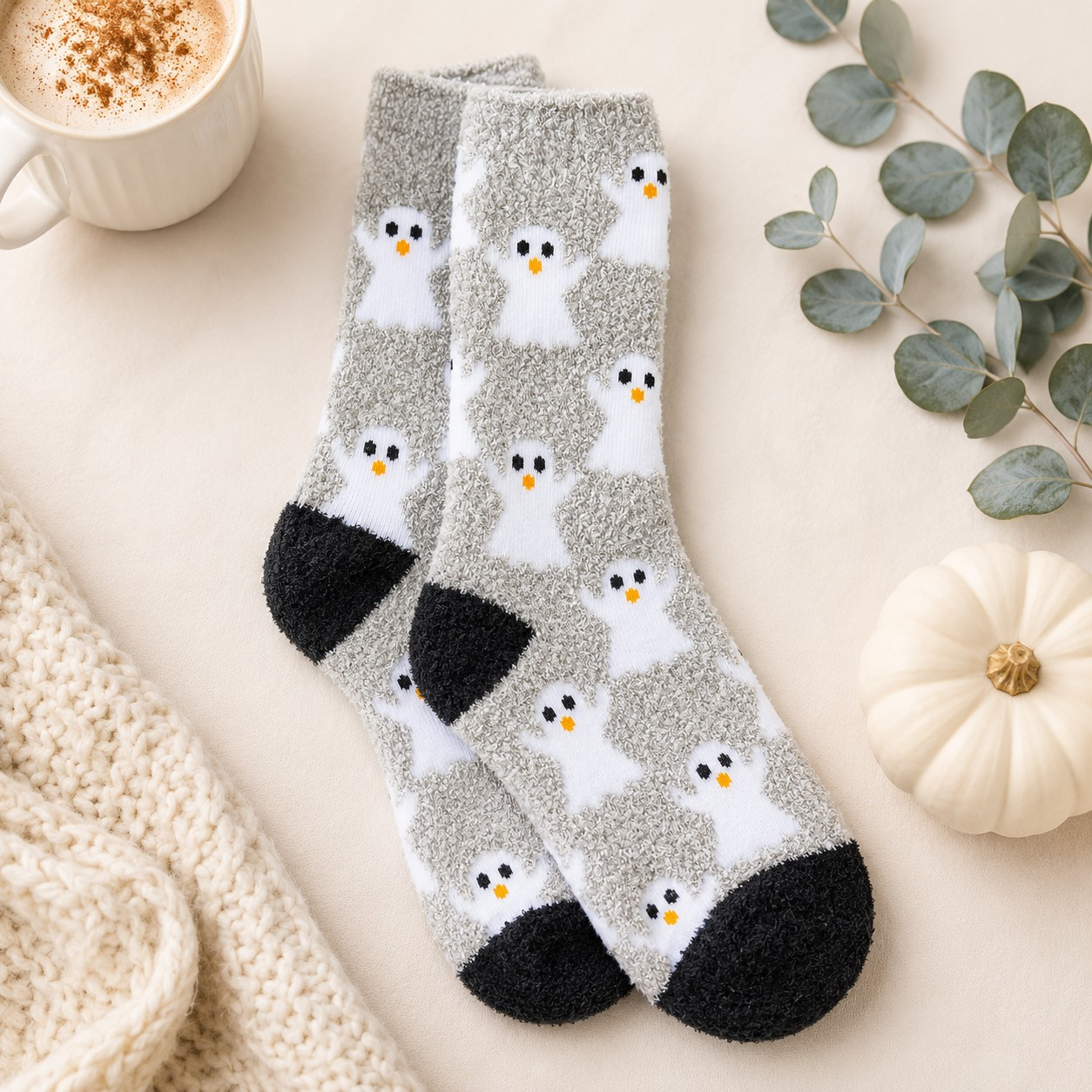 Ghost Cozy Crew Socks