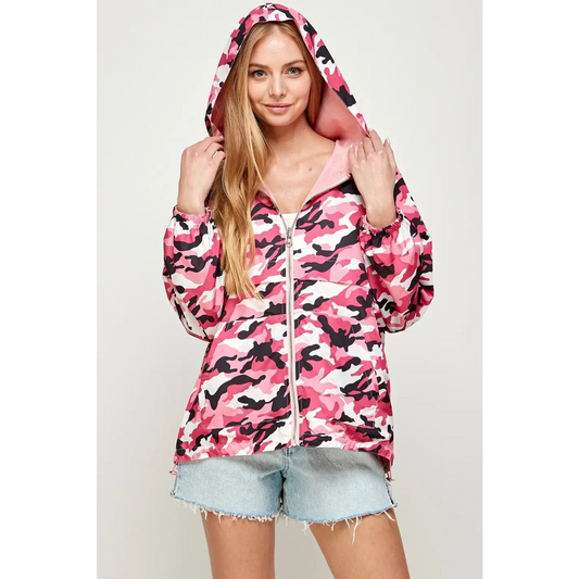 Blush Camo Windbreaker | Reversible | Monogram Me