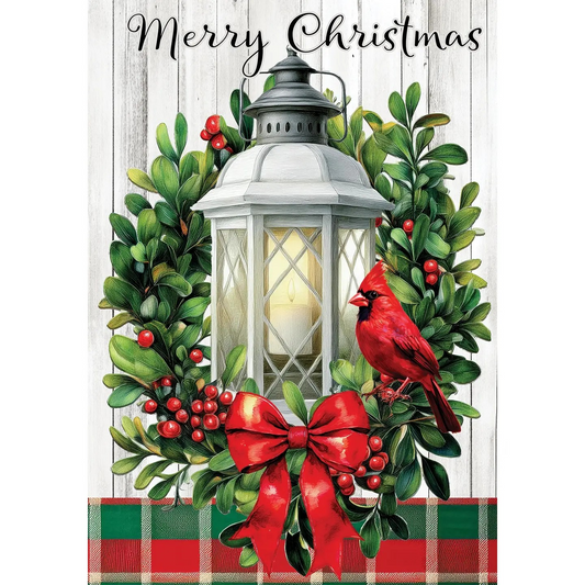 Cardinal Lantern Garden Flag