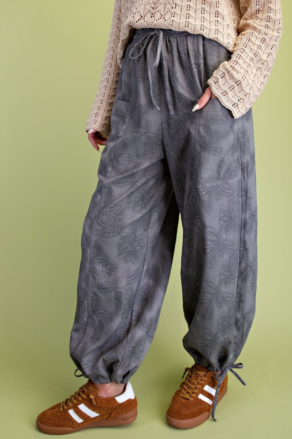 Ash Blossom Embroidered Pants
