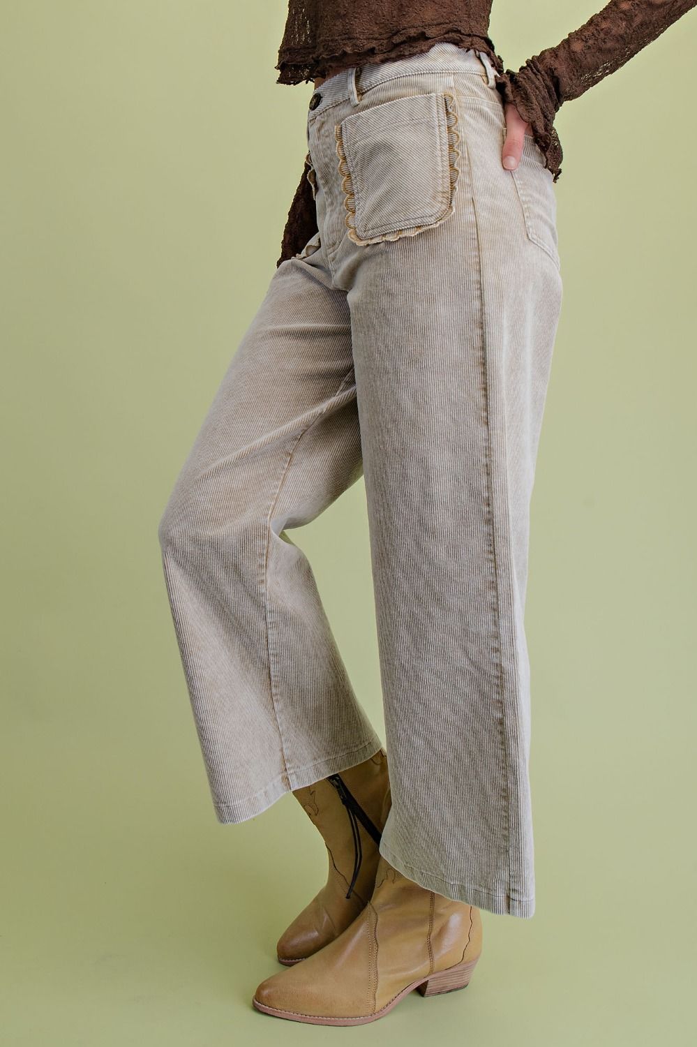 Corduroy Ruffle Pocket Pants