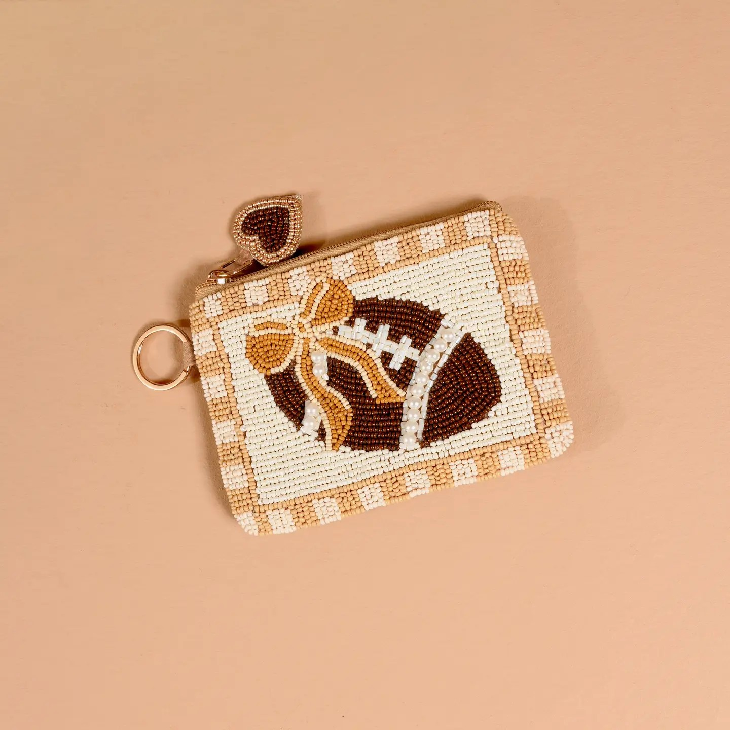 Beaded Football Pouch
