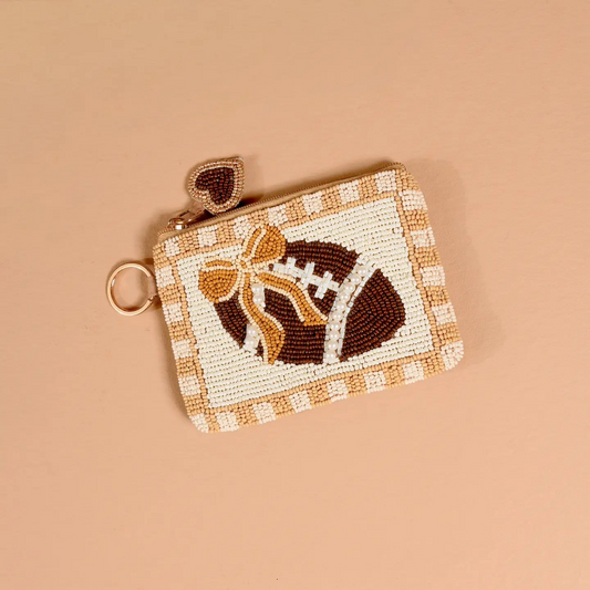 Beaded Football Pouch
