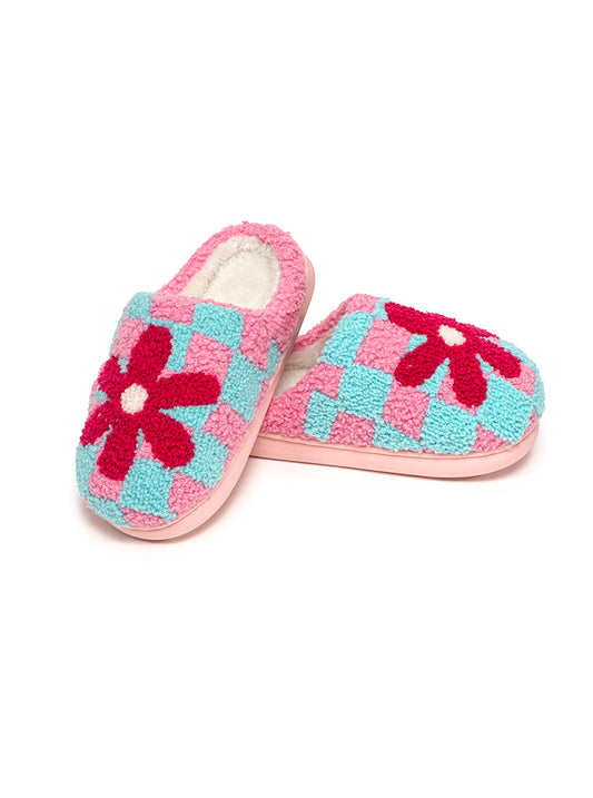 Retro Flowers Kids Slippers | Living Royal