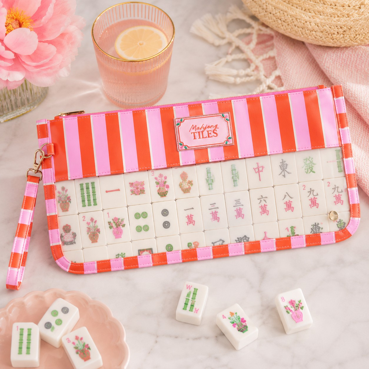 Sicily Stripes Pink Tile Keeper