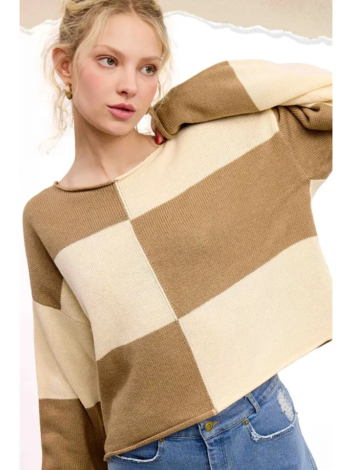 Check Her Out Sweater Tan