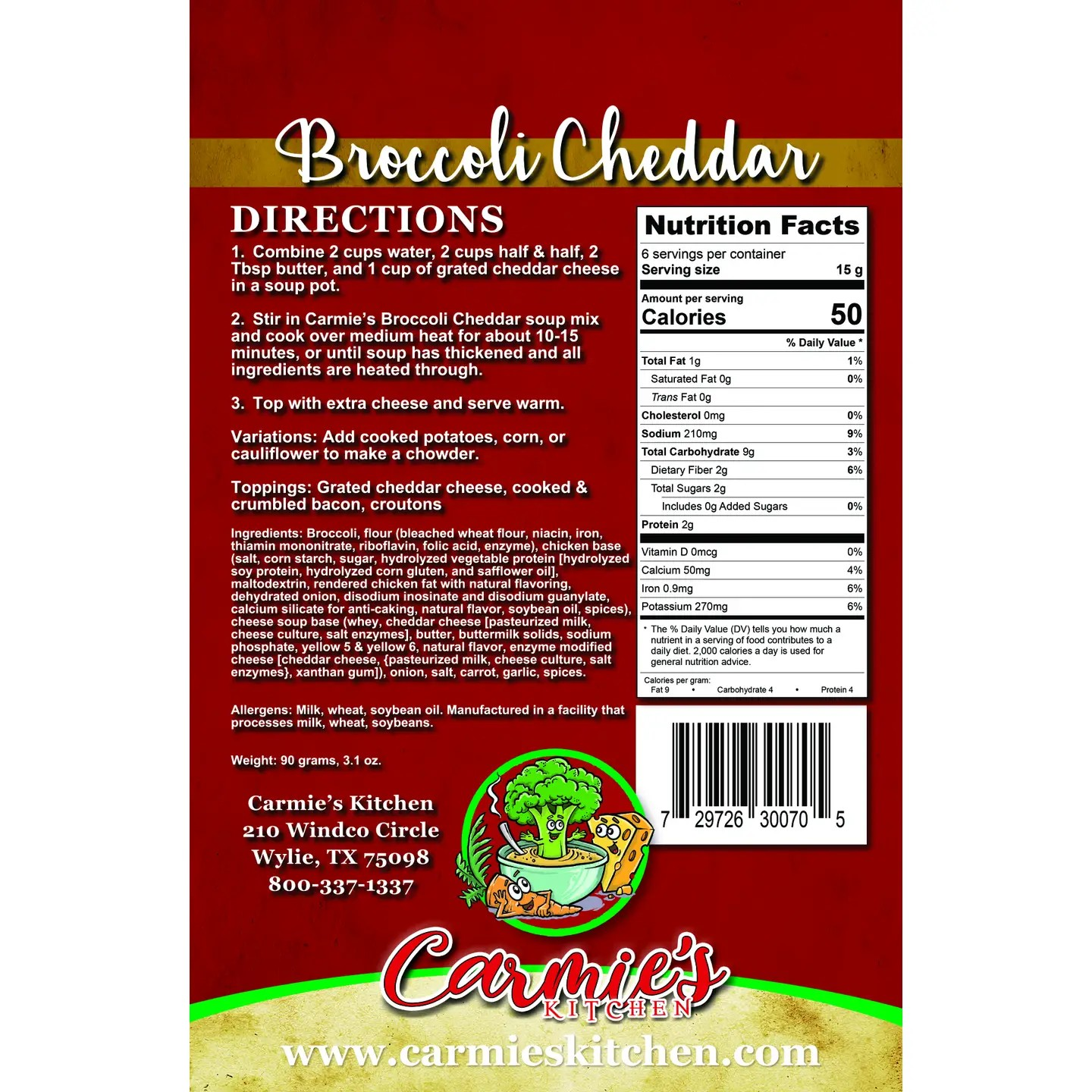 Broccoli Cheddar Soup Mix | Carmie's