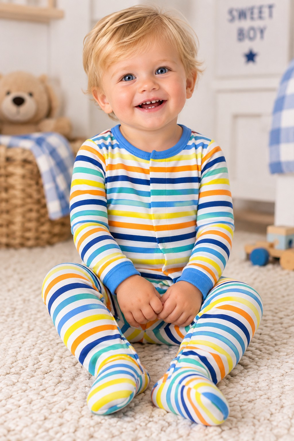 Sunny Side Stripes Magnetic Sleeper 🌈💙
