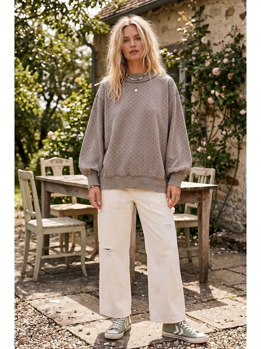 Oversized Vintage Dot Sweatshirt