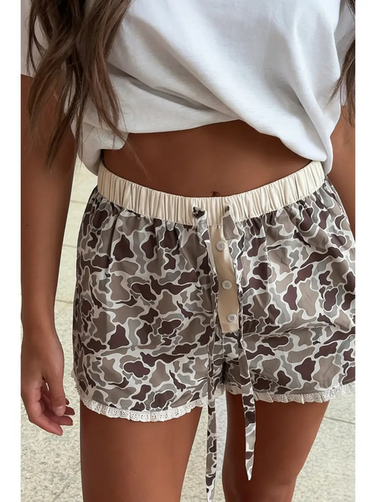 Camouflage Ruffle Boxer Shorts