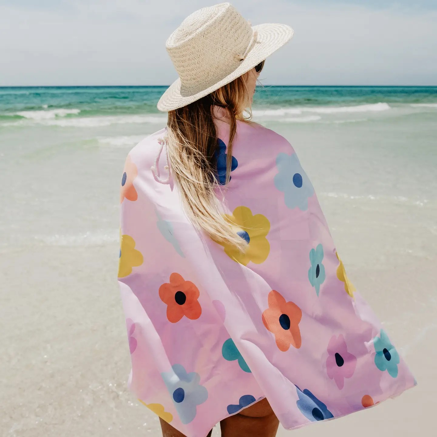 Flowers & Check Quick Dry Towel | Reversible | Katydid