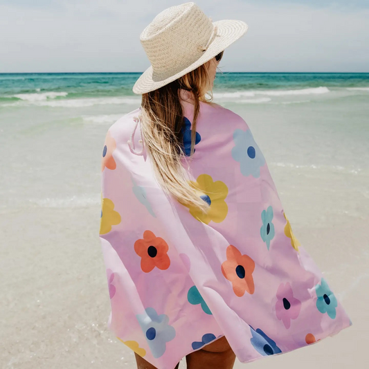 Flowers & Check Quick Dry Towel | Reversible | Katydid