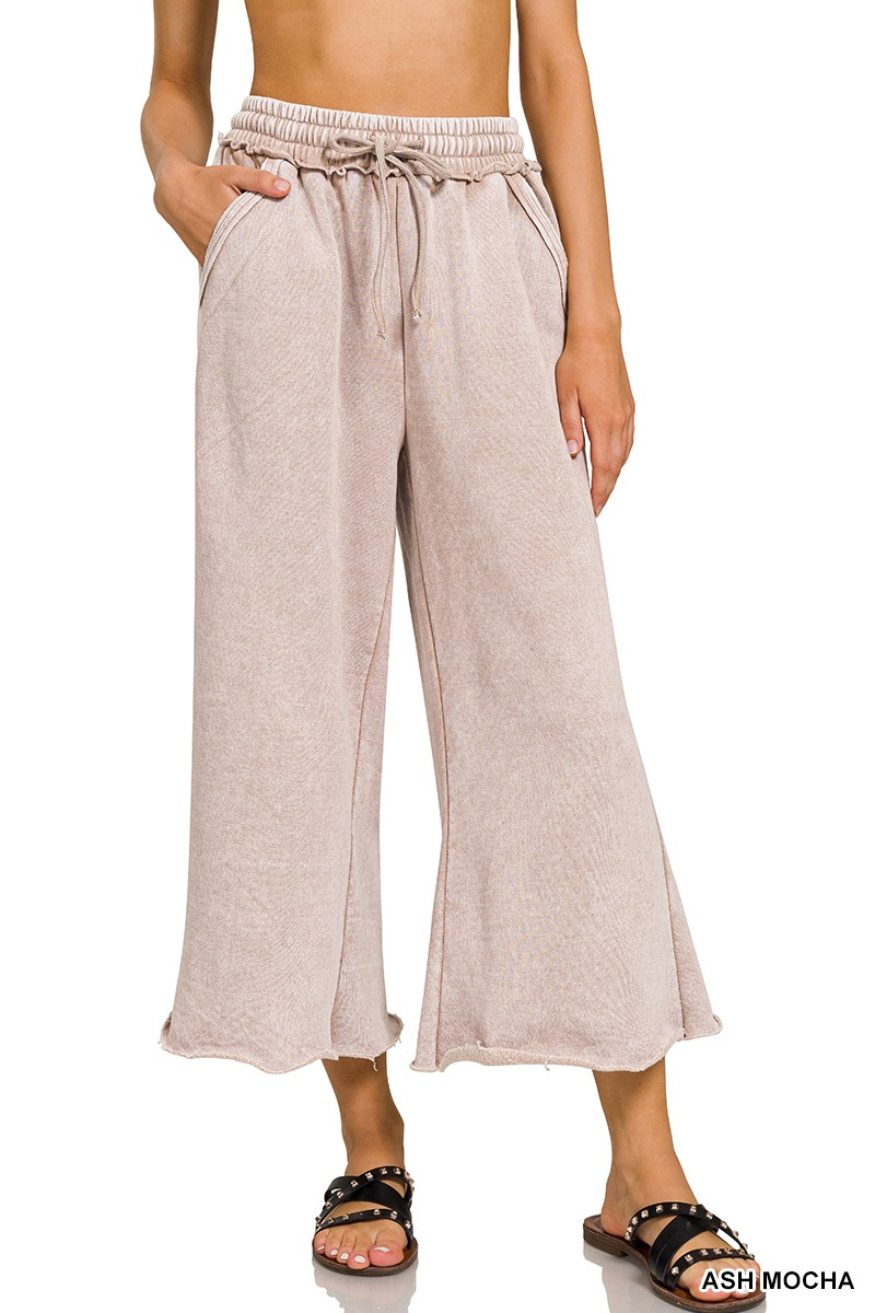 Washed Wide-Leg Lounge Pants
