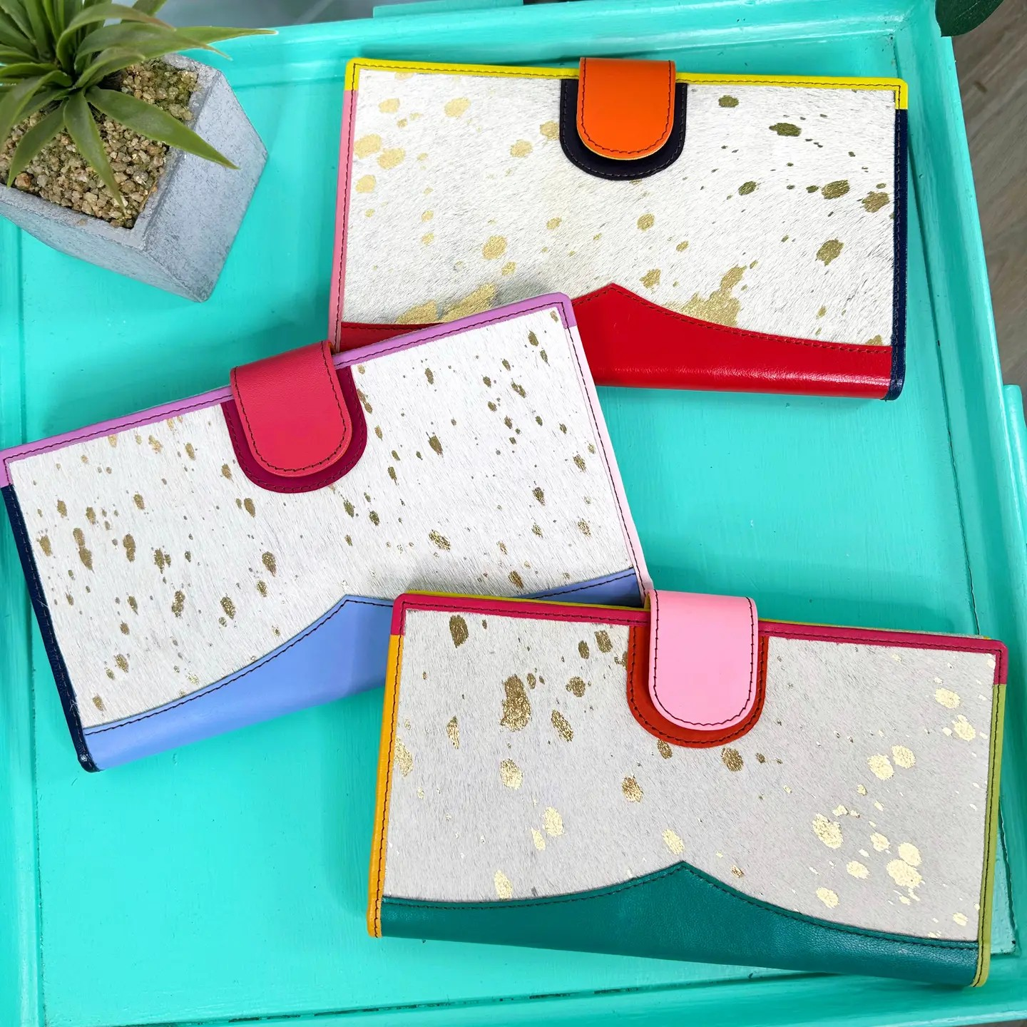 Colorful Metallic Leather Wallet