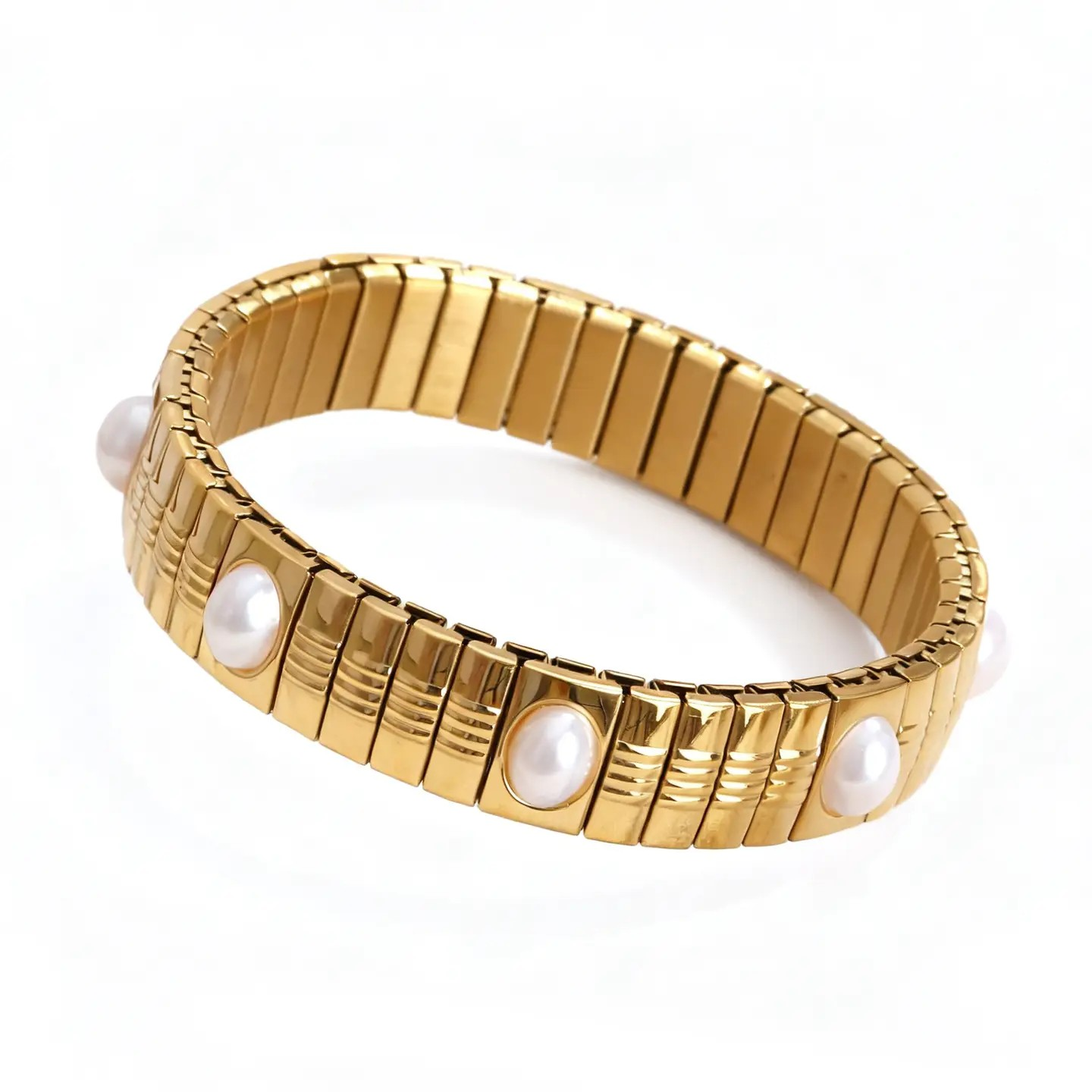 Oval Pearl Icon Tile Bracelet