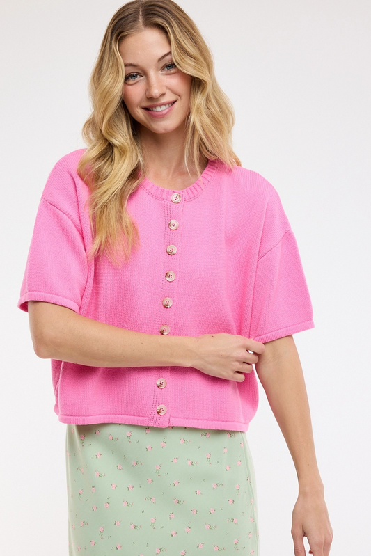 Hot Pink Summer Knit Sweater