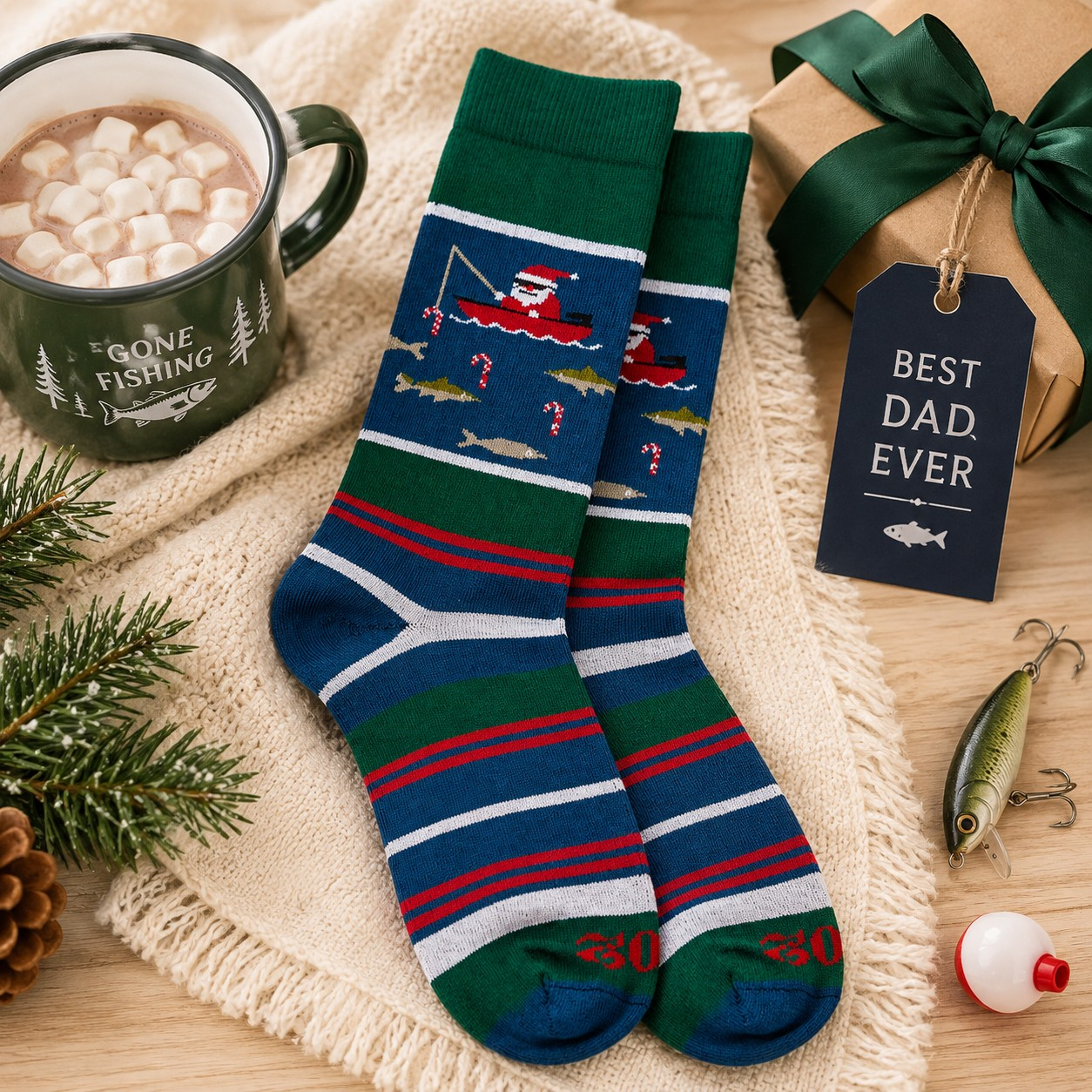Fishing Santa Sock | 1902 Transit Collection