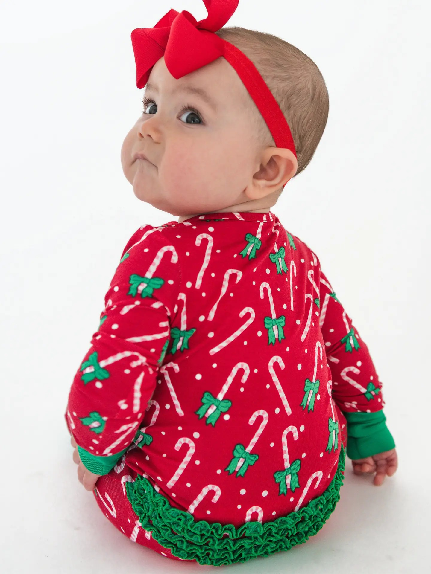 Candy Cane Cutie Ruffle Footie