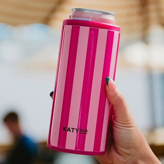 Pink Stripe Can Cooler