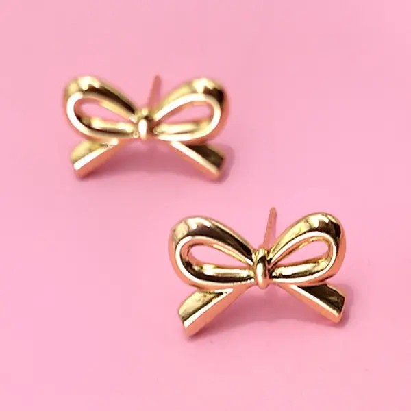18K Bow Stud Earrings